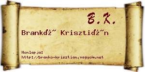 Brankó Krisztián névjegykártya